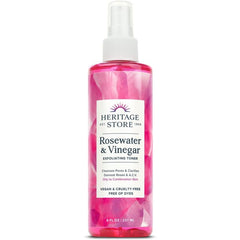 Heritage Store Rosewater Vinegar Toner 8 oz bottle – exfoliating facial toner for smooth skin