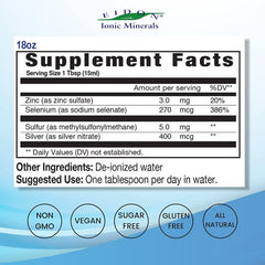 Vegan gluten-free immune mineral blend, Eidon Ionic Minerals, 18 oz bottle