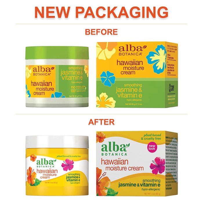 Alba Botanica Hawaiian Moisture Cream Smoothing Jasmine Vitamin E 3 Oz