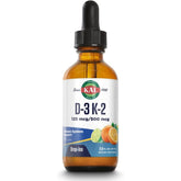 Supplement facts for KAL D3 + K2 Liquid DropIns – with 5000 IU Vitamin D3 and 90 mcg Vitamin K2 MK-7