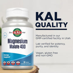 KAL Magnesium Malate 400 Tablets – vegan, gluten-free mineral supplement