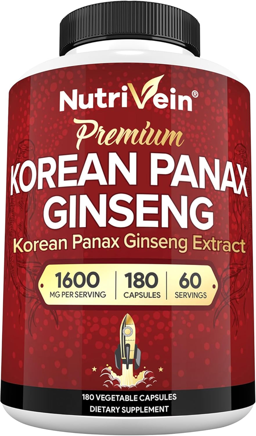 Lab tested Korean Panax Ginseng capsules made in the USA for daily energy support