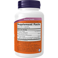 NOW Liver Caps Milk Thistle and Eleuthero 100 Caps