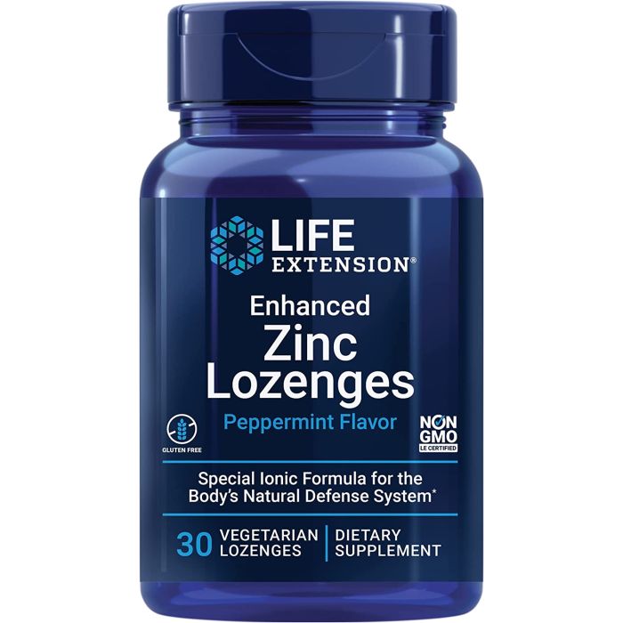 "Vegetarian zinc lozenges – Non-GMO, gluten-free, made in USA"