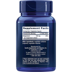 Front label of Life Extension Magnesium – Non-GMO, Gluten-Free, Cardiovascular Formula