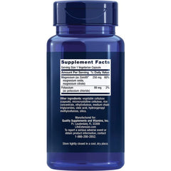 "Label showing supplement facts of Life Extension Potassium with Extend-Release Magnesium"