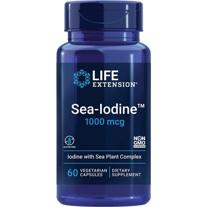 "Life Extension Sea-Iodine – 60 veggie caps in a salt-free formula, supports daily iodine needs"