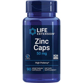 "Life Extension Zinc Caps 50 mg bottle – immune support supplement, 90 veggie capsules"