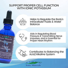 Supplement Facts label for Eidon Liquid Potassium – 99 mg potassium per serving in 2 oz concentrate