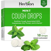 Soothing mint flavored sugar-free cough drops for sore throat, 18 pieces