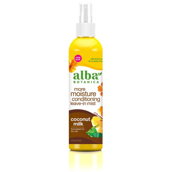 "Alba Botanica tropical hair mist with calendula and coconut for daily hydration"