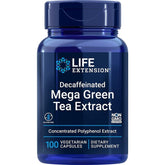 "Mega Green Tea Extract bottle and capsules – Life Extension vegan formula with high antioxidant potency"