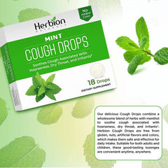 Supplement facts of Herbion Naturals mint cough drops