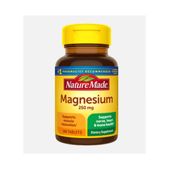 Nature Made Magnesium 250 Mg 100 Tablets Nerve Heart Bone Support