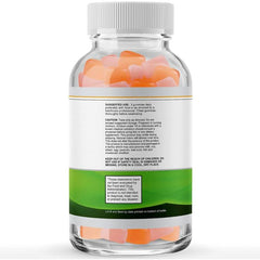 Close-up of orange and berry flavored gummies for digestive and immune support