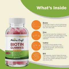 "Biotin supplement facts panel showing dosage and ingredients per serving"