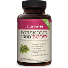 "NatureWise Forskolin 1000 – 60 vegan softgels for natural weight management support."