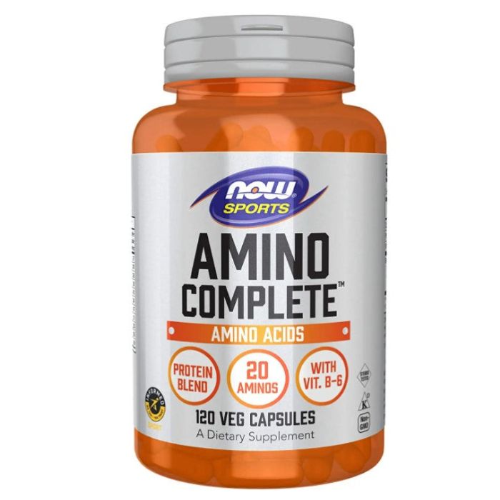 NOW Sports Amino Complete 20 Aminos Protein Blend 120 Veggie Caps