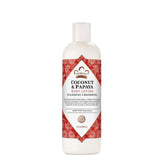 Close-up of Nubian Heritage 13 oz body lotion bottle – exfoliating and renewing formula