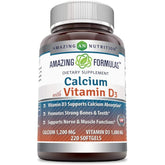 Amazing Formulas Calcium Vitamin D3 Supplement 220 Softgels