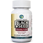 "Front packaging of Whole Spectrum Black Cumin Seed by Amazing Herbs"