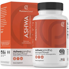 Physician's Choice Ashwagandha Root – gluten-free, Non-GMO stress support for better wellness, 90 capsules.