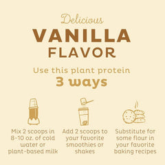 KOS Organic Plant Protein Powder Vanilla Flavored 39.15 Oz Vegan