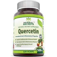 Supplement facts panel of Quercetin 500 mg – high-potency flavonoid for inflammation support