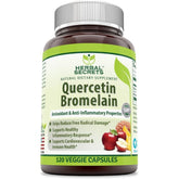 Herbal Secrets Quercetin & Bromelain label – Non-GMO, vegan, gluten-free immune health blend