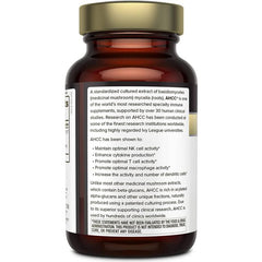 Kinoko Gold AHCC Immune Support bottle – 60 veggie capsules with Active Hexose Correlated Compound for immune health.
