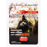 Back label of Red Pill Night Train Ultra Max showing supplement facts and directions