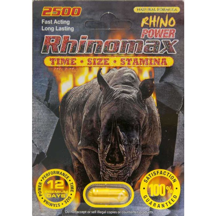 Rhinomax Rhino Power Pill 12 Premium Days 2500mg Male Enhancer