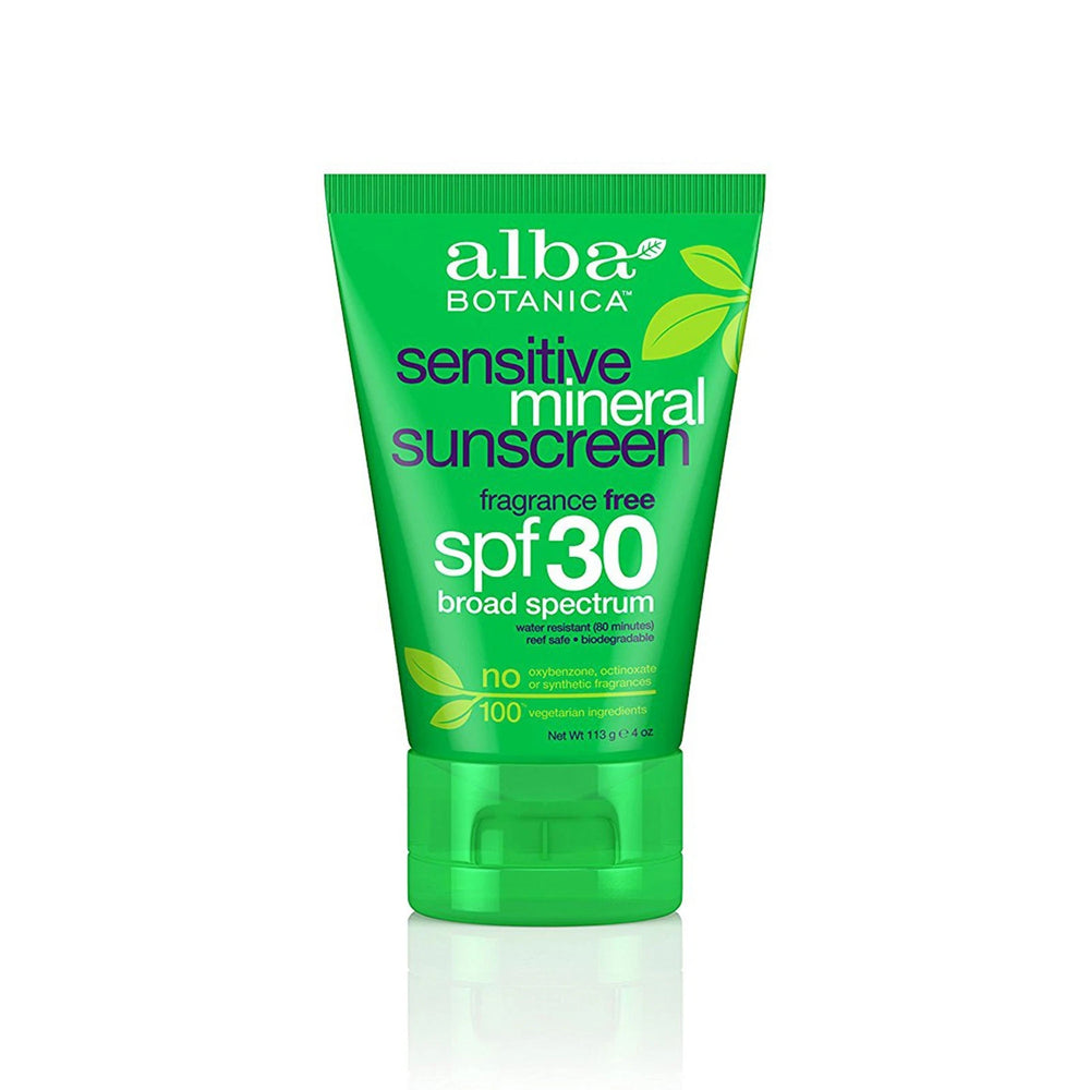 Alba Botanica SPF 30 fragrance free sunscreen for sensitive skin outdoor use