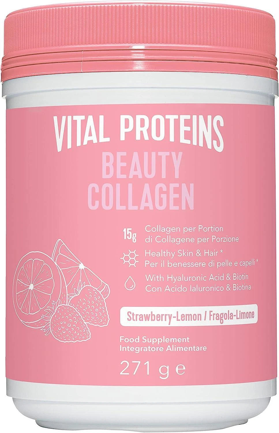 Vital Proteins Collagen Supplement Strawberry Lemon Flavor for Skin & Hair Wellness