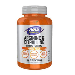 NOW Sports Arginine Citrulline Amino Acids 120 Veggie Caps