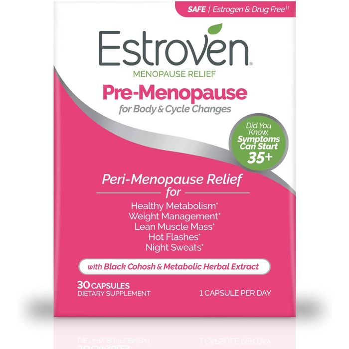 Estroven Pre Menopause Relief For Body Cycle Changes Herbal 30 Caps