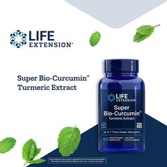 "Front label of Super Bio-Curcumin Turmeric Extract by Life Extension – non-GMO, 400 mg supplement"