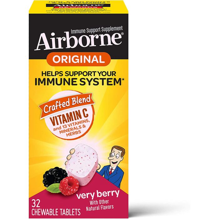 Airborne Vitamin C 1000mg Immune Support Berry 32 Chewable Tablets