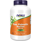 NOW Saw Palmetto Berries 550mg Men's Health 250 Veggie Caps