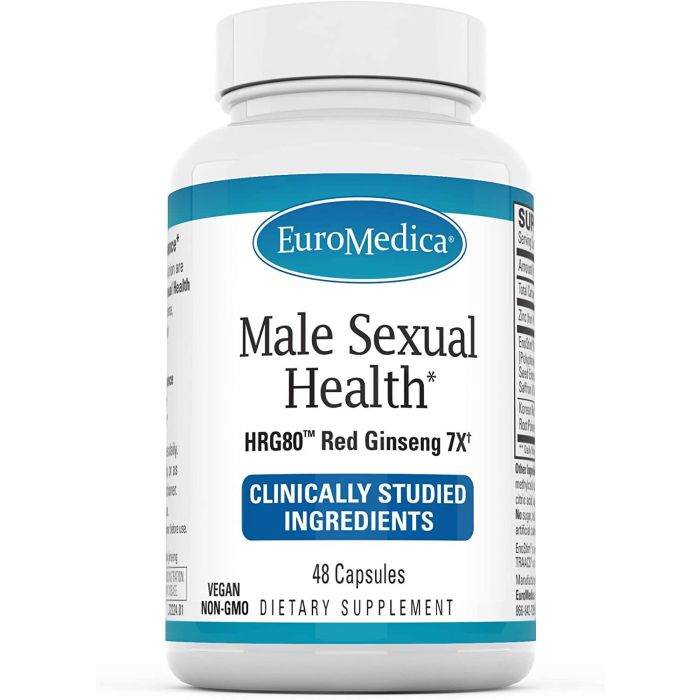 Euromedica Male Sexual Health Vegan Non Gmo Hrg80 Red Ginseng