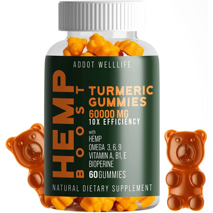 Addot Welllife Turmeric Hemp Natural Vitamin 60 Vegan Gummies image 1