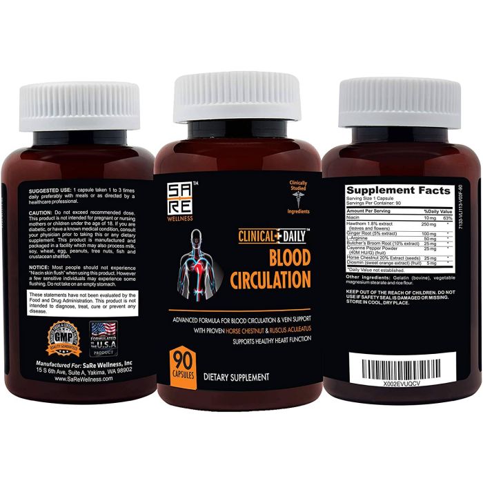Clinical Daily Blood Circulation Horse Chestnut Herbal Support 90 Caps