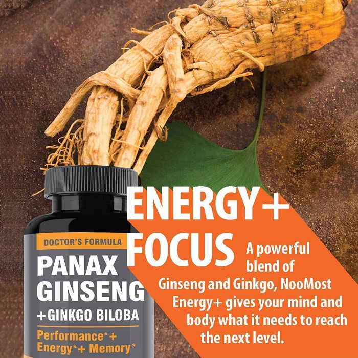 Noomost Panax Ginseng Ginkgo Biloba Performance Booster 120 Vegan Caps