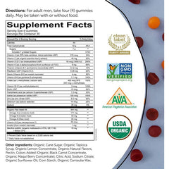 Smarty Pants Organics Men's Formula Multivitamin Probiotics 120 Gummy