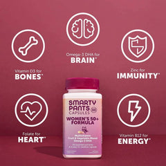 Smarty Pants Women's 50 Plus Formula Multivitamin 30 Veggie Capsules