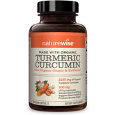 NatureWise Curcumin Turmeric 2250mg BioPerine Organic Ginger 90 Caps