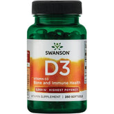 Swanson Vitamin D3 Bone Immune Health Supplement 250 Softgels