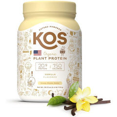 KOS Organic Plant Protein Powder Vanilla Flavored 39.15 Oz Vegan