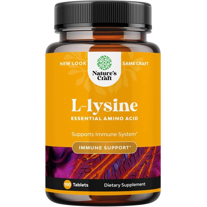 Nature's Craft L Lysine Essential Amino Acids Immune Support 100 Caps