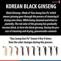 Geumheuk Korean Black Panax Ginseng 90 Caps Performance Supplement